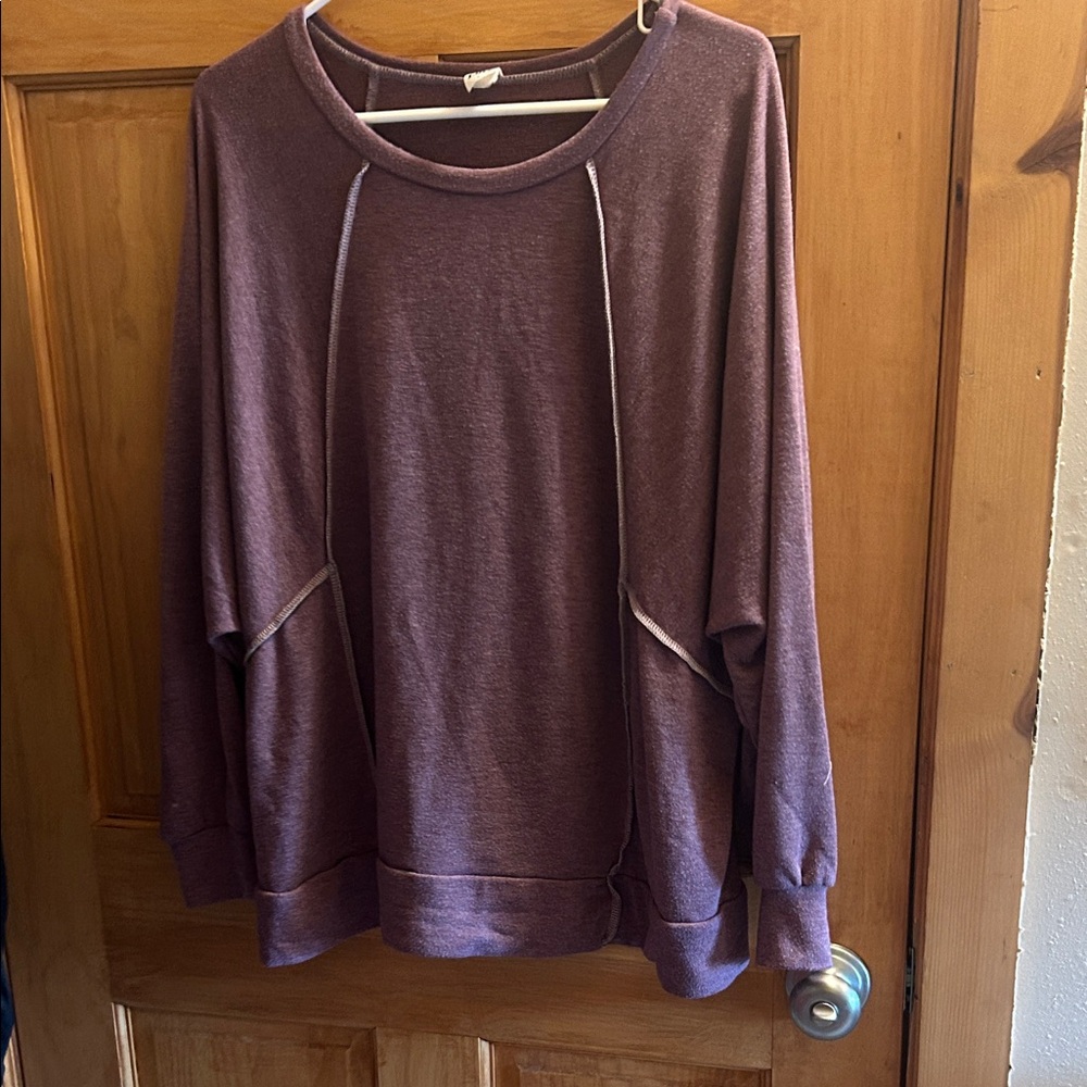 Sew In Love Plum Crew Neck Sweater